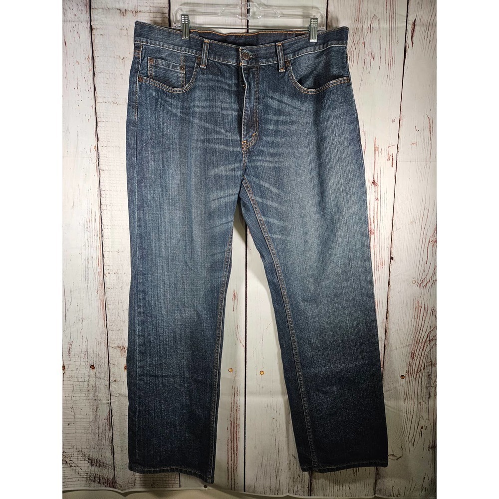 Levi's Men Jeans 38x32 Blue 559 Relaxed Fit Straight‎ Leg Dark Wash Cotton Denim